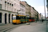 Görlitz Straßenbahnlinie 2 mit Gelenkwagen 315 auf Postplatz (2004)