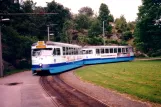 Göteborg Straßenbahnlinie 2 mit Triebwagen 718 "Wilheim Stemhammer" am Biskopsgården (1995)