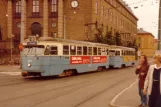 Göteborg Straßenbahnlinie 3 mit Triebwagen 855 "Jens Mattiasson" auf Stampgatan (1980)