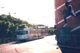 Göteborg Straßenbahnlinie 8 mit Gelenkwagen 218 auf Stampgaten (1995)
