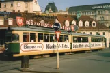 Graz Straßenbahnlinie 4 mit Gelenkwagen 556 auf Jakominiplatz (1986)