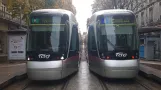 Grenoble Straßenbahnlinie B mit Niederflurgelenkwagen 6031 am Alsace-Lorraine (2018)