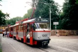Halle (Saale) Straßenbahnlinie 7 mit Triebwagen 1207 am Burg Giebichenstein (2001)