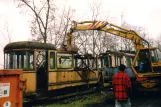 Hannover Beiwagen 52 am Straßenbahn-Museum während der Verschrottung (2004)