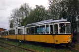 Hannover Gelenkwagen 931 draußen Straßenbahn-Museum (1986)