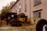 Hannover Triebwagen 2 auf der Seitenbahn bei Lager- und Abstelhalle (1988)