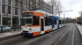 Heidelberg Straßenbahnlinie 22 mit Gelenkwagen 3261 am Stadtbücherei (2019)