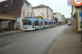 Heidelberg Straßenbahnlinie 22 mit Gelenkwagen 3262 am Rathaus (2014)