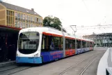 Heidelberg Straßenbahnlinie 23 mit Niederflurgelenkwagen 277 am Schriesheim Bahnhof (2003)