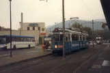 Heidelberg Zusätzliche Linie 21 mit Gelenkwagen 215 am HD Hauptbahnhof (1990)