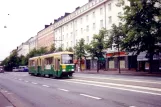 Helsinki Straßenbahnlinie 7B mit Gelenkwagen 80 auf Mannerheimvägen/Mannerheimintie (1992)