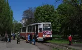 Horliwka Straßenbahnlinie 8 mit Triebwagen 378 am szachta im. Kalinina (2011)