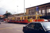 Innsbruck Stubaitalbahn (STB) mit Gelenkwagen 86 am Hauptbahnhof (1991)
