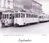 Kalender: Brüssel Regionallinie Verviers 580 mit Triebwagen 9685 vor Eupen Rathaus (1949)