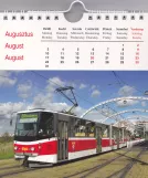 Kalender: Prag Straßenbahnlinie 20 mit Gelenkwagen 9060 am K Barrandovu (2013)