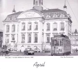 Kalender: Verviers Straßenbahnlinie 1 mit Triebwagen 38 vor Rathaus (1968)
