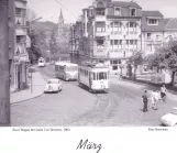 Kalender: Verviers Straßenbahnlinie 2 mit Triebwagen 93 im Verviers (1962)