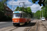 Kaliningrad Straßenbahnlinie 1 mit Triebwagen 505 auf Prospekt Pobedy (2012)