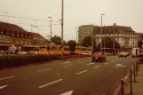 Karlsruhe Straßenbahnlinie 3 auf Bahnhofplatz (1982)