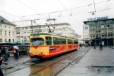 Karlsruhe Straßenbahnlinie 5 mit Gelenkwagen 202 auf Marktplatz (2007)