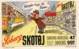 Karton Etikett: Kopenhagen Straßenbahnlinie 16 auf Søborg Hovedgade (1934)