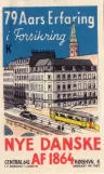 Karton Etikett: Kopenhagen Straßenbahnlinie 2 auf Stormbroen (1954)