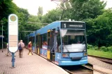 Kassel Straßenbahnlinie 1 mit Niederflurgelenkwagen 453 am Wilhelmshöhe (Park) (2002)