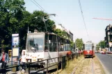 Kattowitz Straßenbahnlinie T14 mit Triebwagen 340 am Damrota (2004)