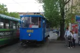 Kiew Ausflugslinie mit Museumswagen 1892 am Kontraktowa płoszcza (2011)