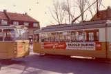 Kopenhagen Straßenbahnlinie 5 mit Gelenkwagen 896 am Husum (1972)