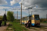 Kostjantyniwka Straßenbahnlinie 3 mit Triebwagen 007 nahe bei Konstantinovka (2011)