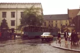 Krakau Straßenbahnlinie 1 mit Triebwagen 776 am Plac Wszystkich Świętych (1984)