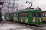 Krakau Straßenbahnlinie 21 mit Gelenkwagen 110 am Os.Piastów (2005)