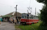 Kramatorsk Straßenbahnlinie 3 mit Triebwagen 0055 am Biłomorśka Vorderansicht (2012)