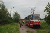 Kramatorsk Straßenbahnlinie 3 mit Triebwagen 0059 auf Kruchkovskoho Street (2012)