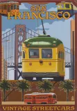 Kühlschrankmagnet: San Francisco F-Market & Wharves  Vintage Streetcars (2023)