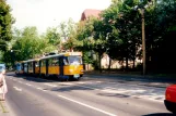 Leipzig Straßenbahnlinie 15 mit Triebwagen 2122 am Völkerschlachtdenkmal (2001)