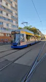 Leipzig Straßenbahnlinie 34 mit Niederflurgelenkwagen 1128 am Hauptbahnhof Westseite (2024)