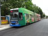 Leipzig Straßenbahnlinie 34 mit Niederflurgelenkwagen 1131 am Sportforum Ost (2023)