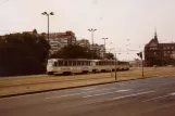 Leipzig Zusätzliche Linie 20 mit Triebwagen 1818 nahe bei Hauptbahnhof (1990)