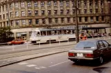 Leipzig Zusätzliche Linie 21 mit Triebwagen 1987 auf Platz der Republik (Willy-Brandt-Platz) (1990)