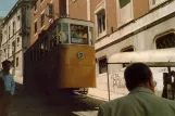 Lissabon Standseilbahn Elevador da Glória mit Kabelstraßenbahn Gloria 1 auf Calçada da Glória (1988)