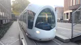 Lyon Straßenbahnlinie T1 mit Niederflurgelenkwagen 46 am Part-Dieu - Auditorium (2018)