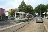 Magdeburg Straßenbahnlinie 3 mit Niederflurgelenkwagen 1325 am Friesenstr. (2014)