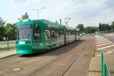 Magdeburg Straßenbahnlinie 6 mit Niederflurgelenkwagen 1326 am Heumarkt (2014)