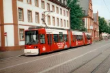 Mainz Straßenbahnlinie 51 mit Niederflurgelenkwagen 210 am Schillerplatz (1998)
