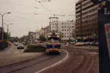 Mannheim Regionallinie 4 mit Gelenkwagen 107 auf Kaiserring (1990)
