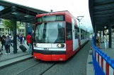 Mannheim Straßenbahnlinie 1 mit Niederflurgelenkwagen 205 am MA Hauptbahnhof (2009)