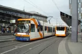 Mannheim Straßenbahnlinie 3 mit Niederflurgelenkwagen 2204 am MA Hauptbahnhof (2016)