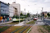 Mannheim Straßenbahnlinie 6 mit Gelenkwagen 521 am Kunsthalle (2003)